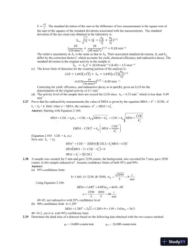 Solution Manual for Measurement and Detection of Radiation, 3rd Edition - Page 12 preview image