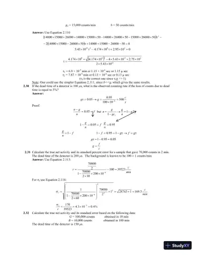 Solution Manual for Measurement and Detection of Radiation, 3rd Edition - Page 13 preview image