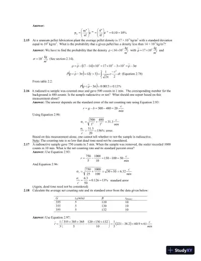 Solution Manual for Measurement and Detection of Radiation, 3rd Edition - Page 8 preview image