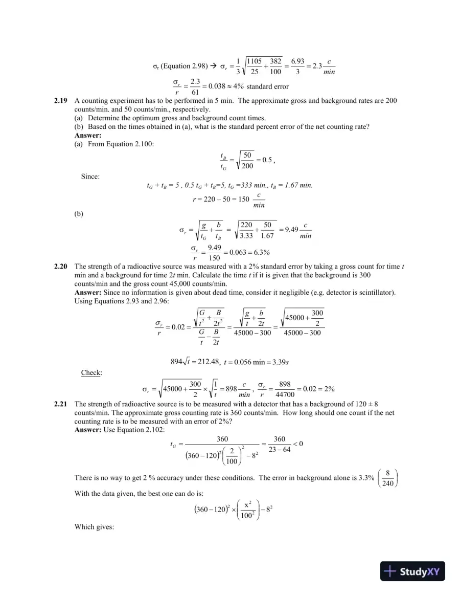 Solution Manual for Measurement and Detection of Radiation, 3rd Edition, page 9