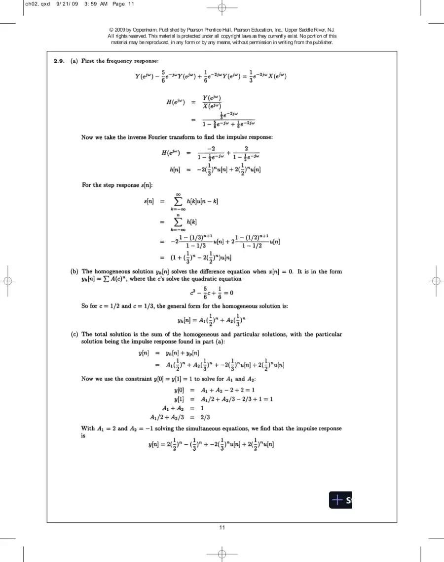 Solution Manual For Discrete-Time Signal Processing, 3rd Edition, page 12