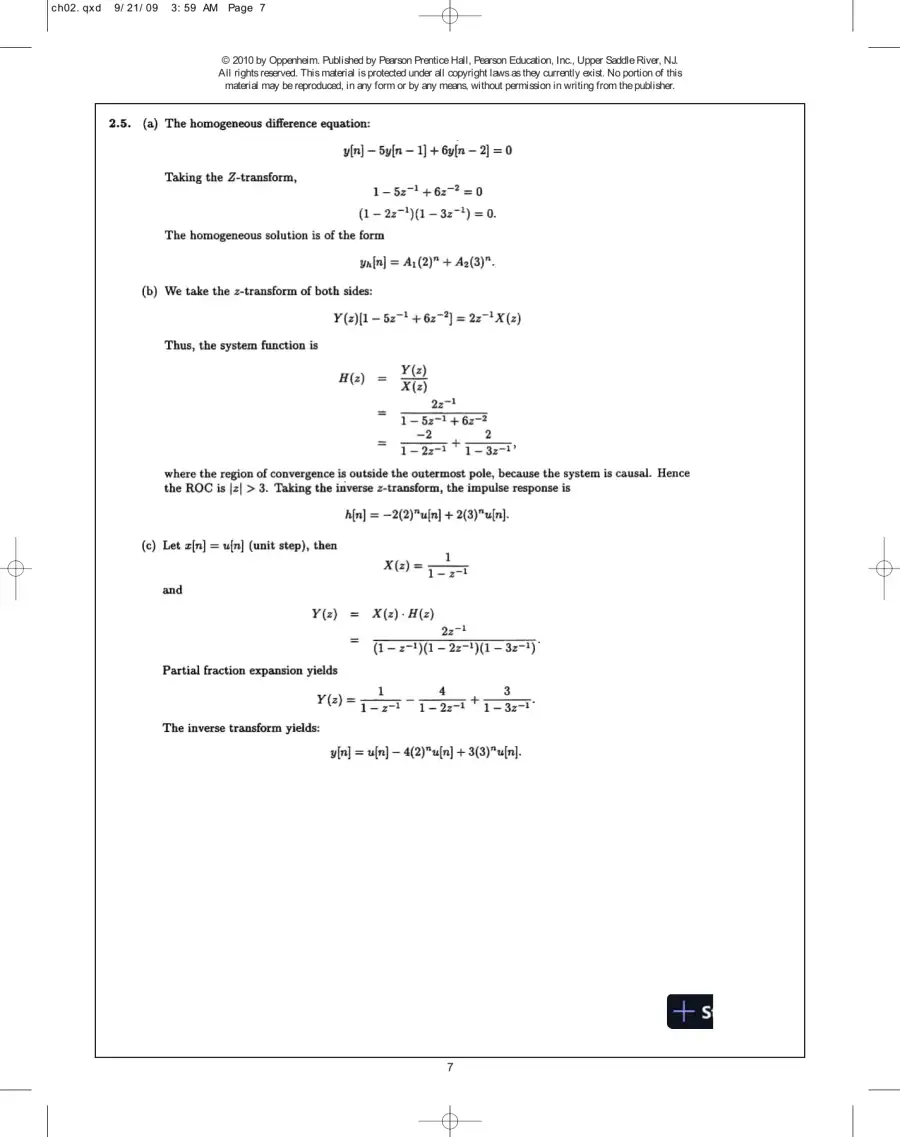 Solution Manual For Discrete-Time Signal Processing, 3rd Edition, page 8