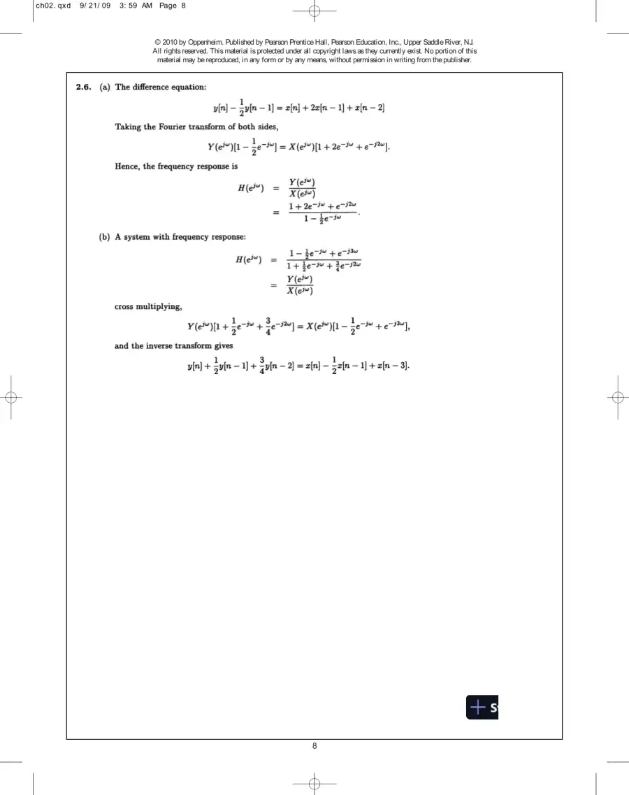 Solution Manual For Discrete-Time Signal Processing, 3rd Edition, page 9