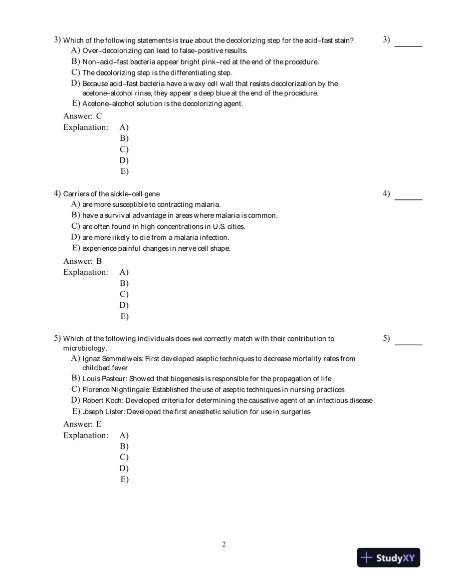 Test Bank For Microbiology: Basic and Clinical Principles 1st Edition Test Bank, page 3