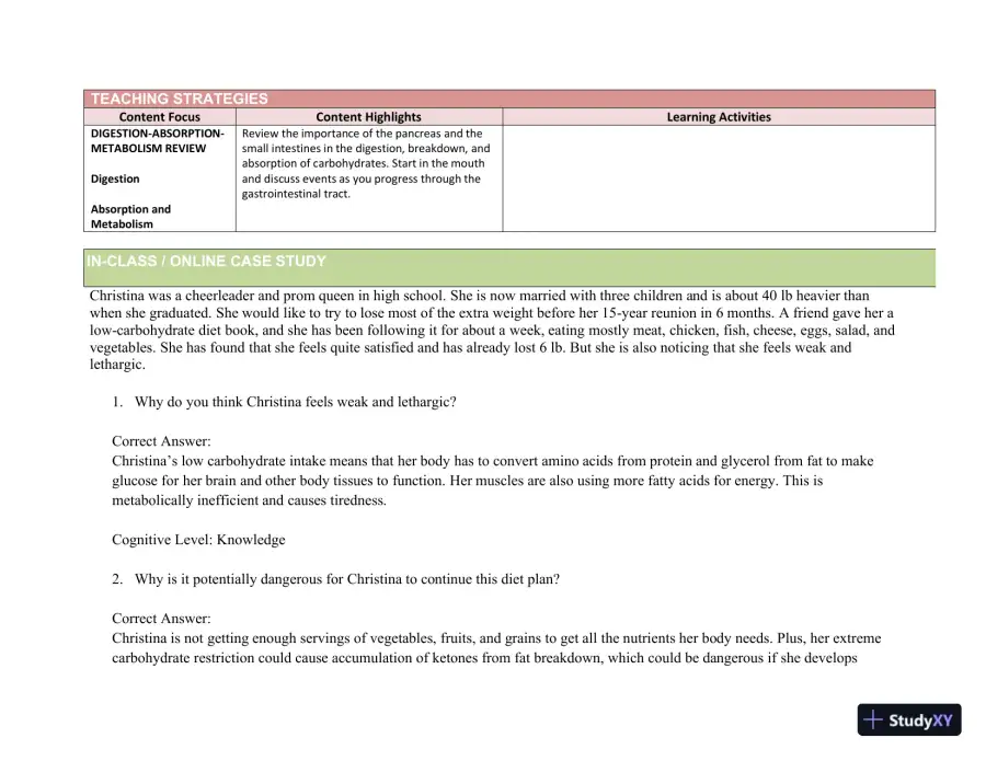 Lecture Notes for Williams' Essentials of Nutrition and Diet Therapy, 12th Edition, page 20