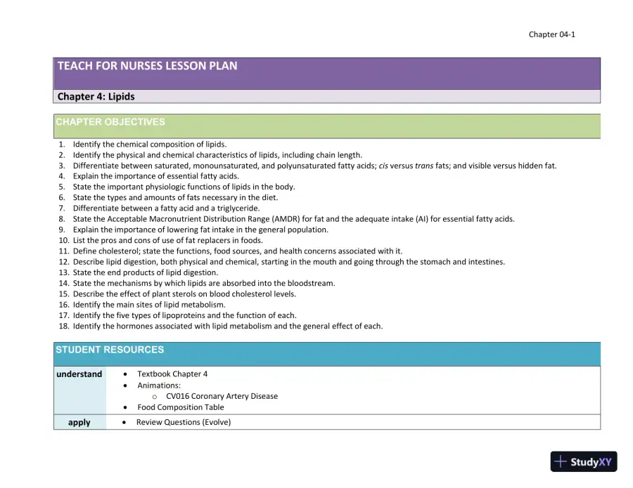Lecture Notes for Williams' Essentials of Nutrition and Diet Therapy, 12th Edition, page 24