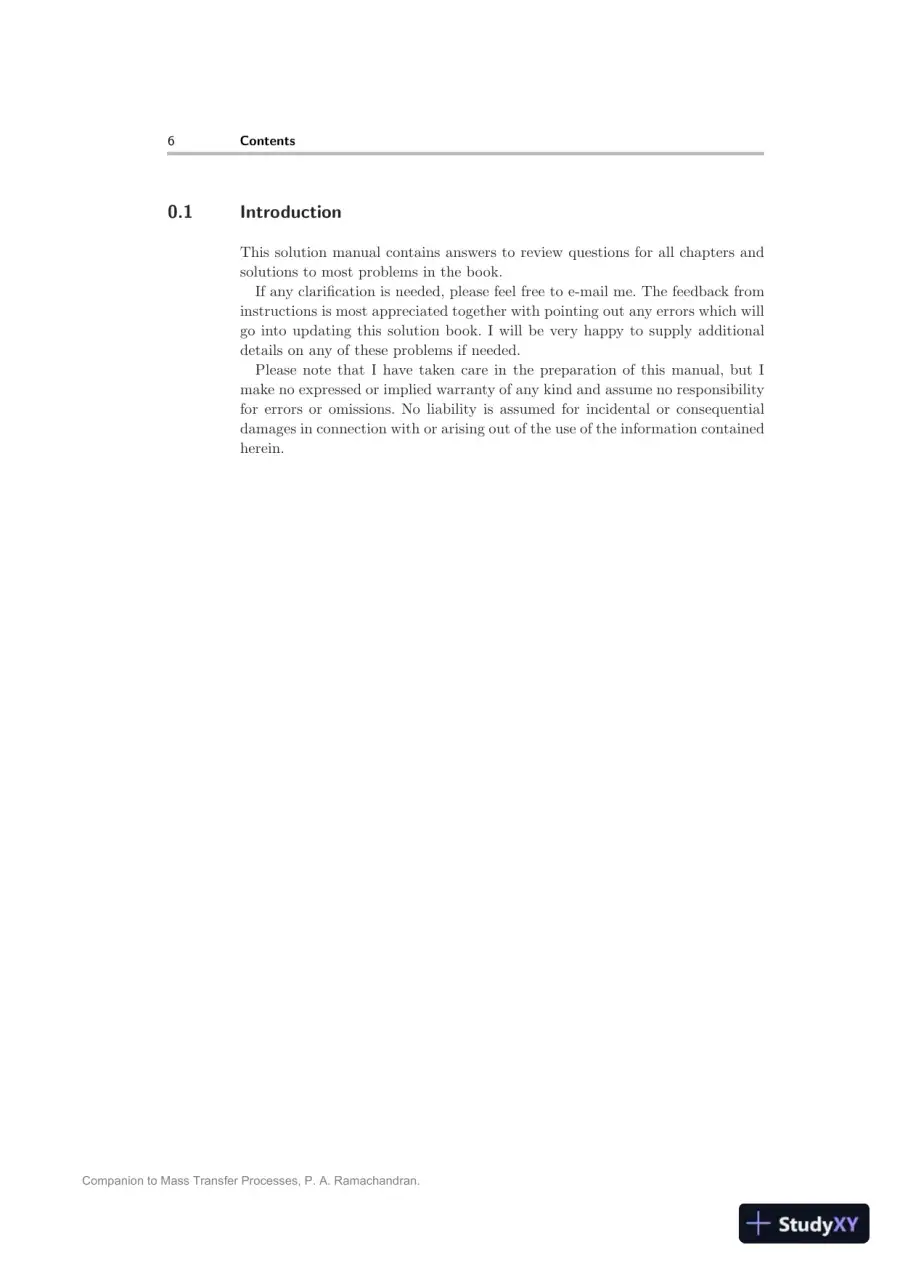 Solution Manual for Mass Transfer Processes: Modeling, Computations, and Design, 1st Edition, page 6