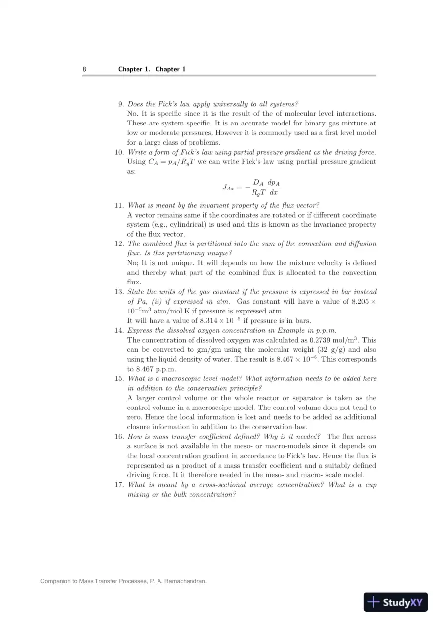Solution Manual for Mass Transfer Processes: Modeling, Computations, and Design, 1st Edition, page 8
