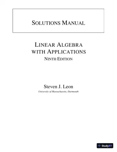 Solution Manual For Linear Algebra With Applications, 8th Edition - Page 1 preview image
