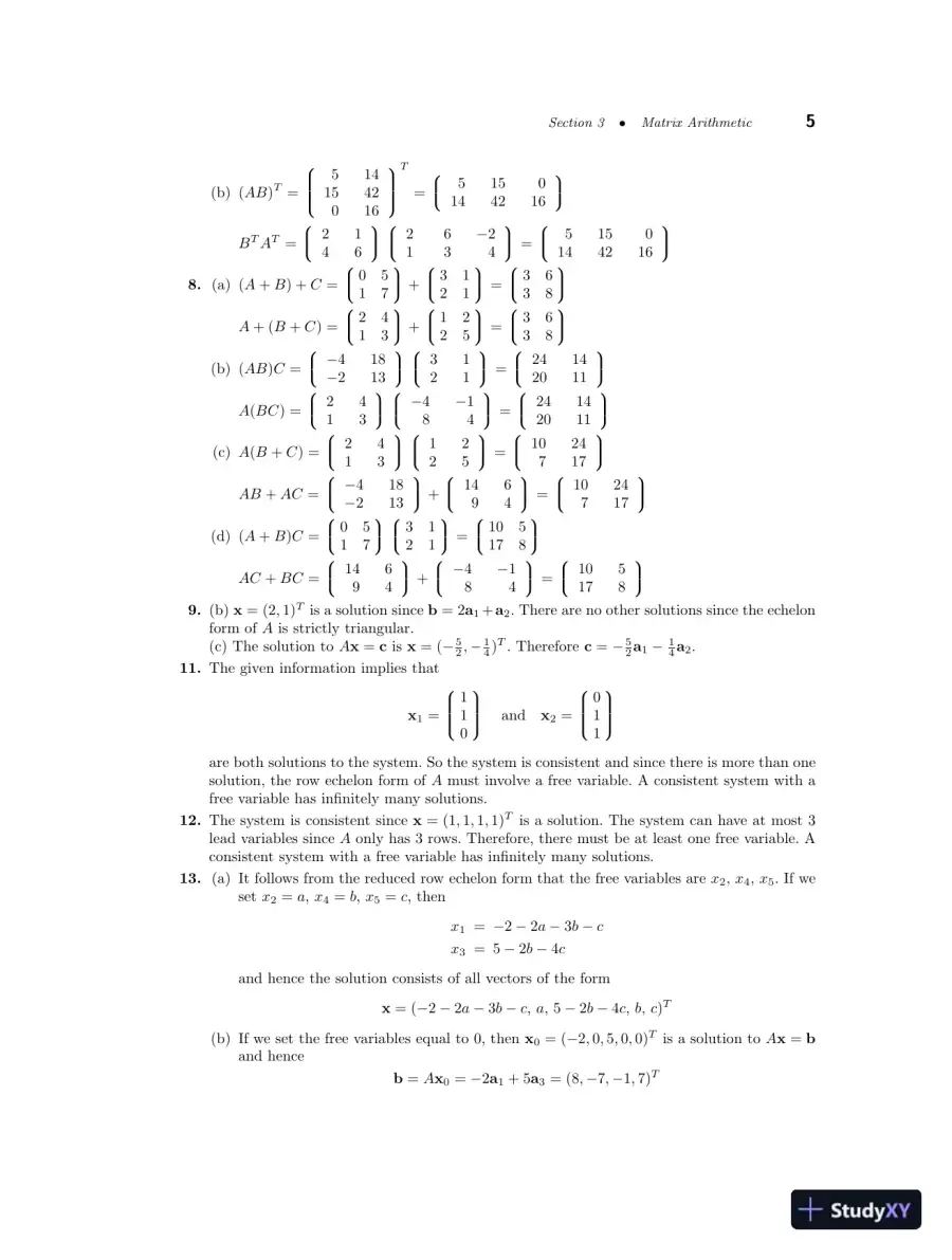 Solution Manual For Linear Algebra With Applications, 8th Edition, page 9