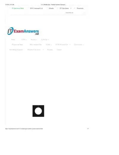 CCNA Module Quiz Number Systems & IP Addressing - Page 1 preview image