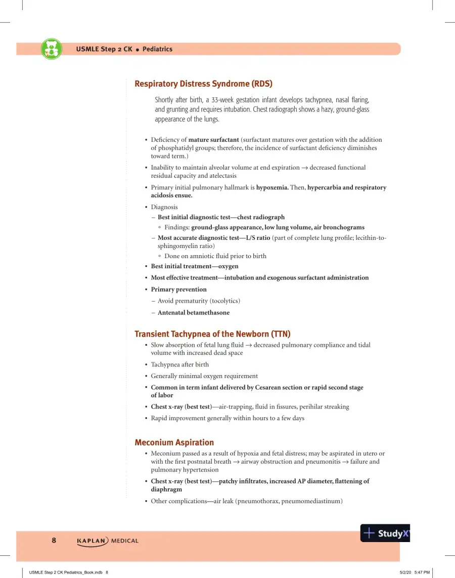 USMLE Step 2 CK Lecture Notes 2021: Pediatrics (2020), page 16