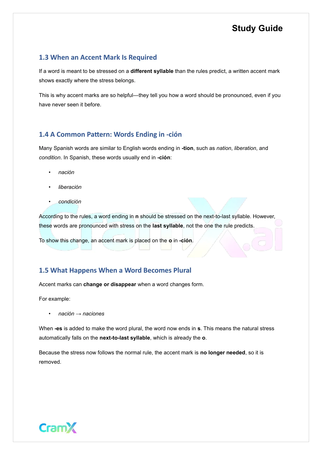 Spanish II - Spelling and Pronunciation - Page 2 preview image