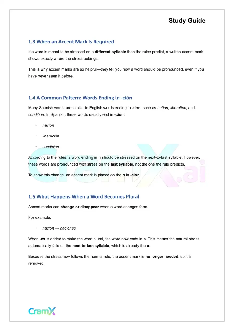 Spanish II - Spelling and Pronunciation, page 2