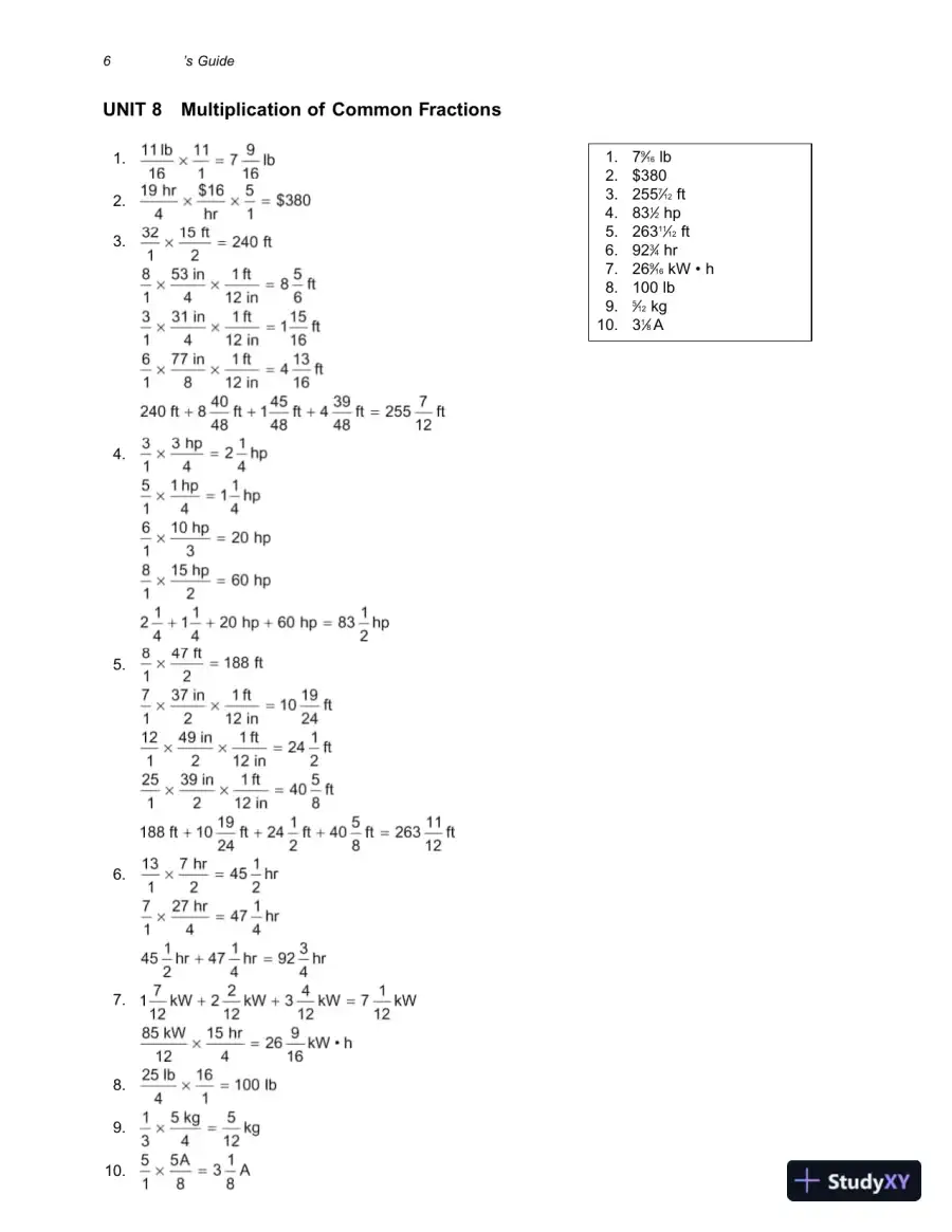 Solution Manual for Practical Problems in Mathematics for Electricians, 9th Edition, page 10