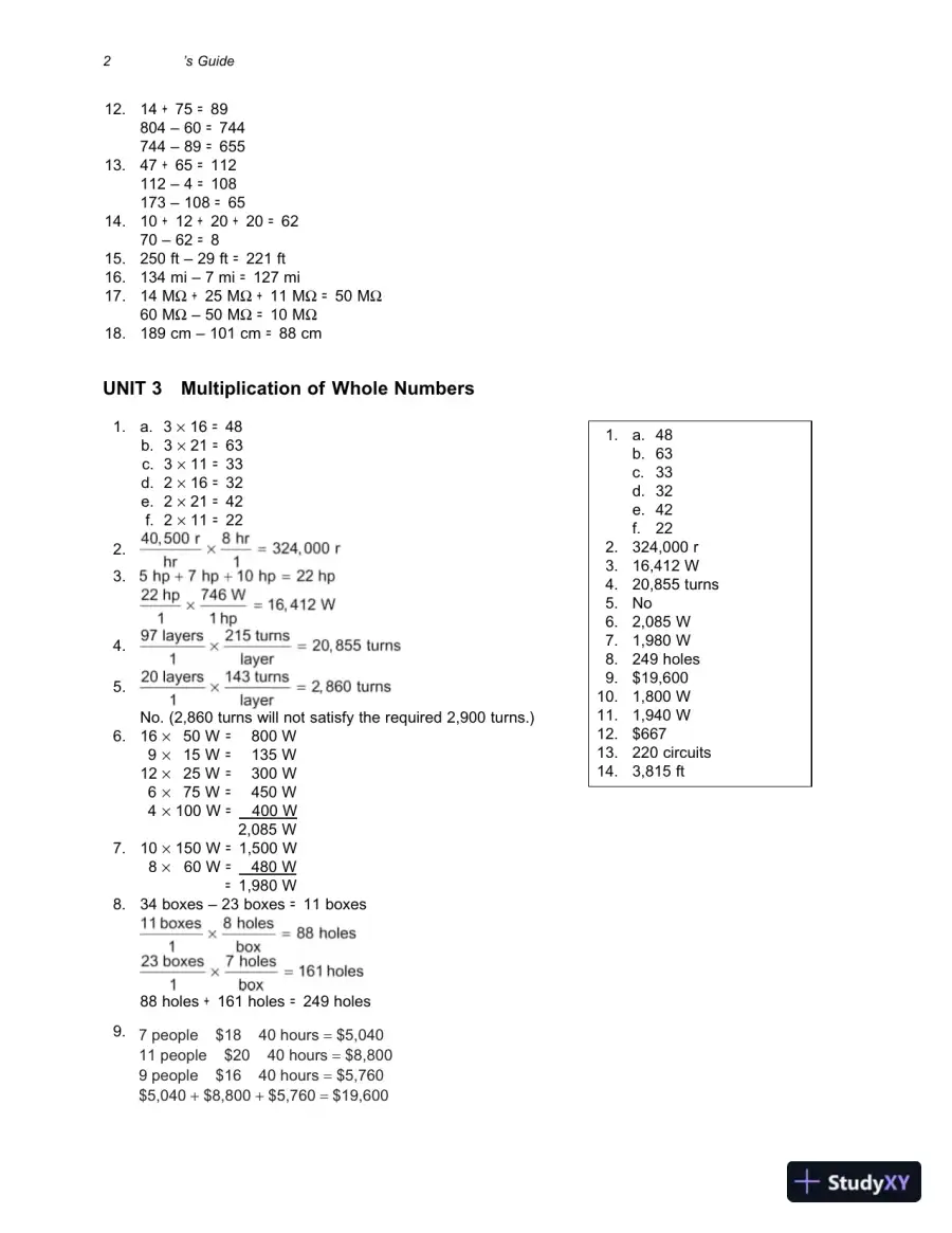 Solution Manual for Practical Problems in Mathematics for Electricians, 9th Edition, page 6