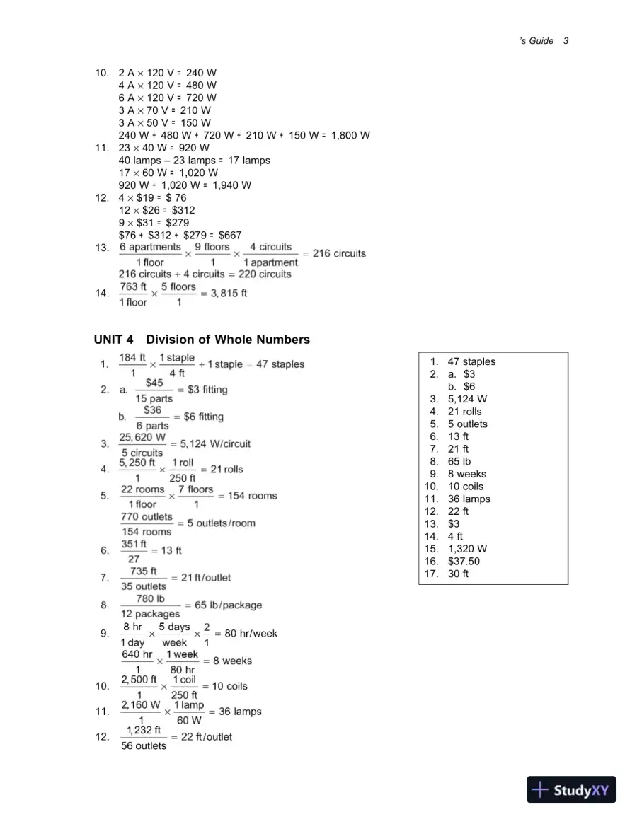 Solution Manual for Practical Problems in Mathematics for Electricians, 9th Edition, page 7
