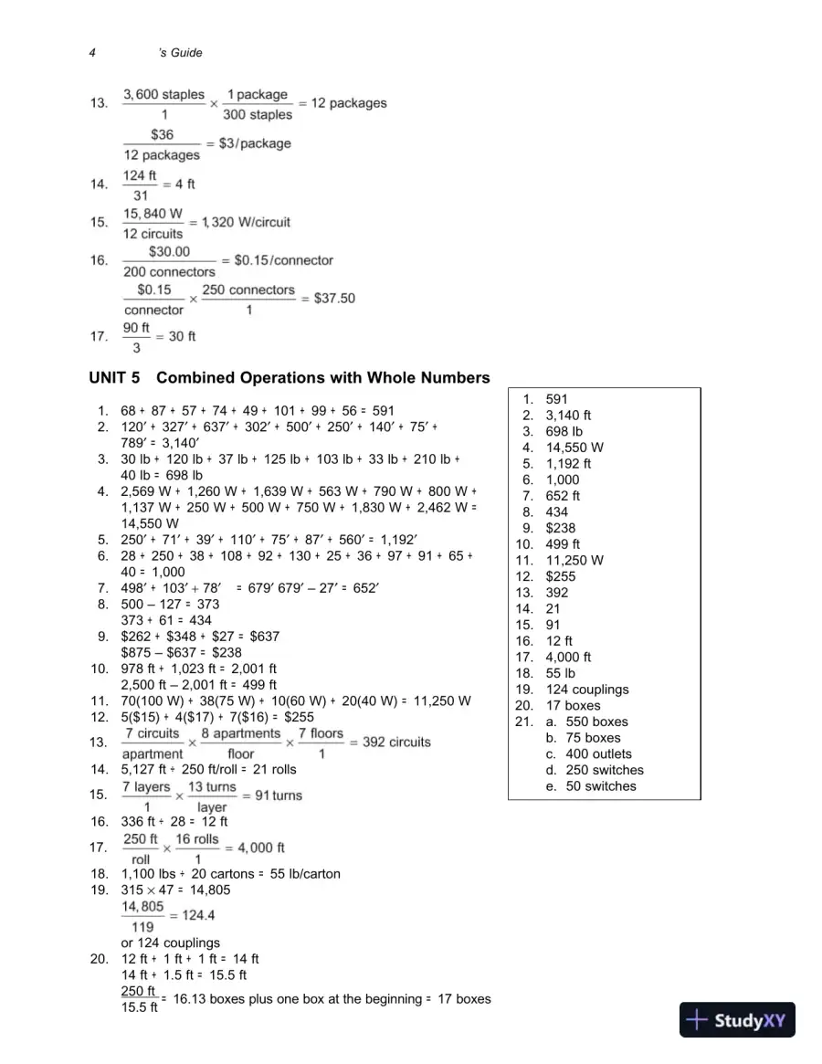 Solution Manual for Practical Problems in Mathematics for Electricians, 9th Edition, page 8