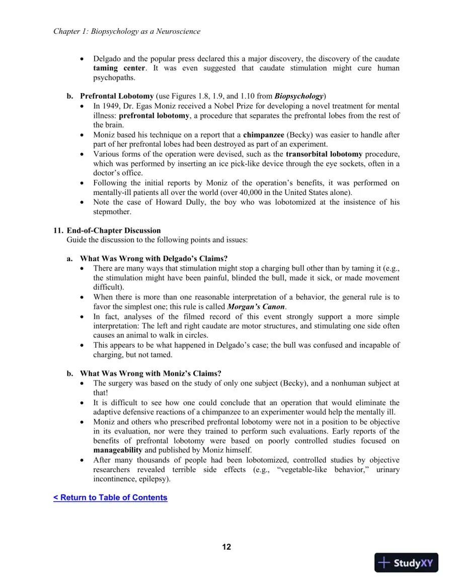 Lecture Notes For Biopsychology, 9th Edition, page 14