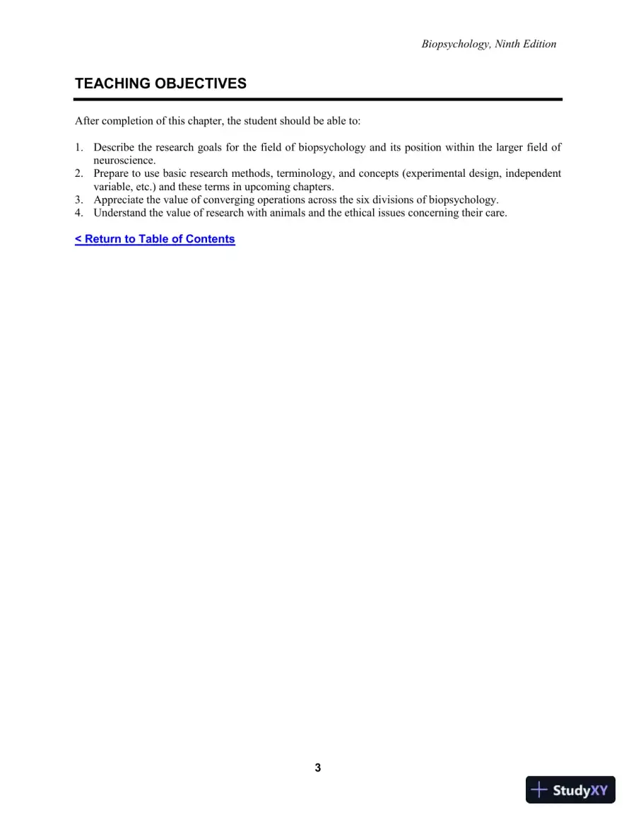 Lecture Notes For Biopsychology, 9th Edition, page 5