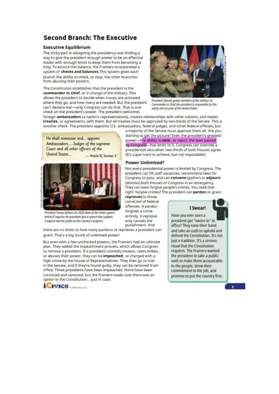 Second Branch the Executive, page 2