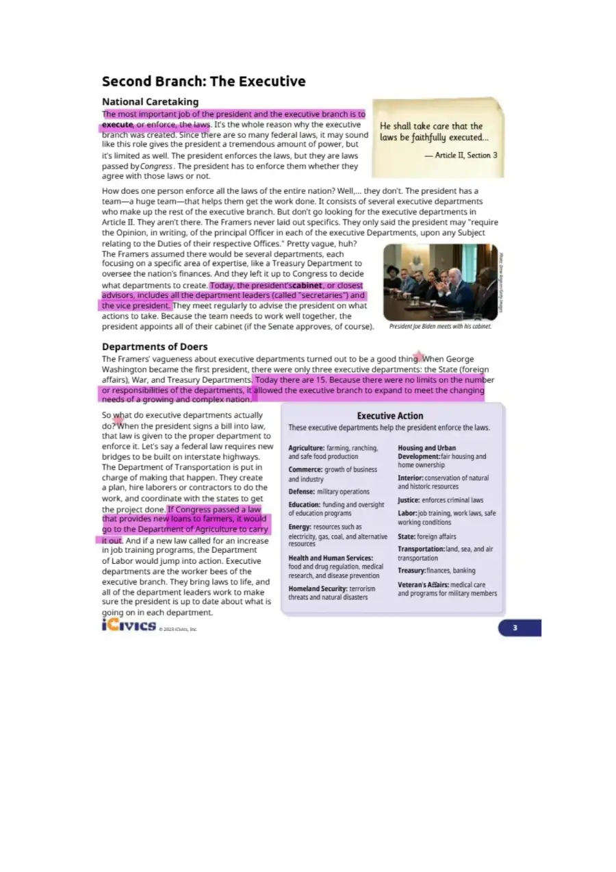 Second Branch the Executive, page 3