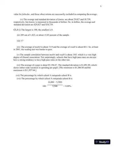 Solution Manual For Introductory Econometrics: A Modern Approach, 6th Edition - Page 6 preview image