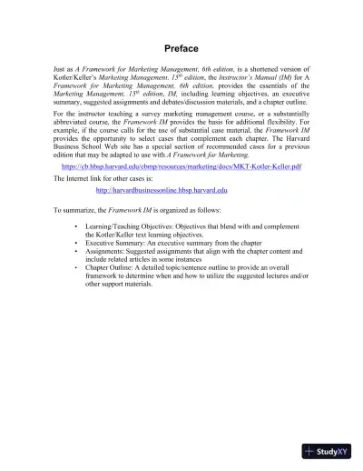 Class Notes for Framework for Marketing Management, 6th Edition - Page 1 preview image