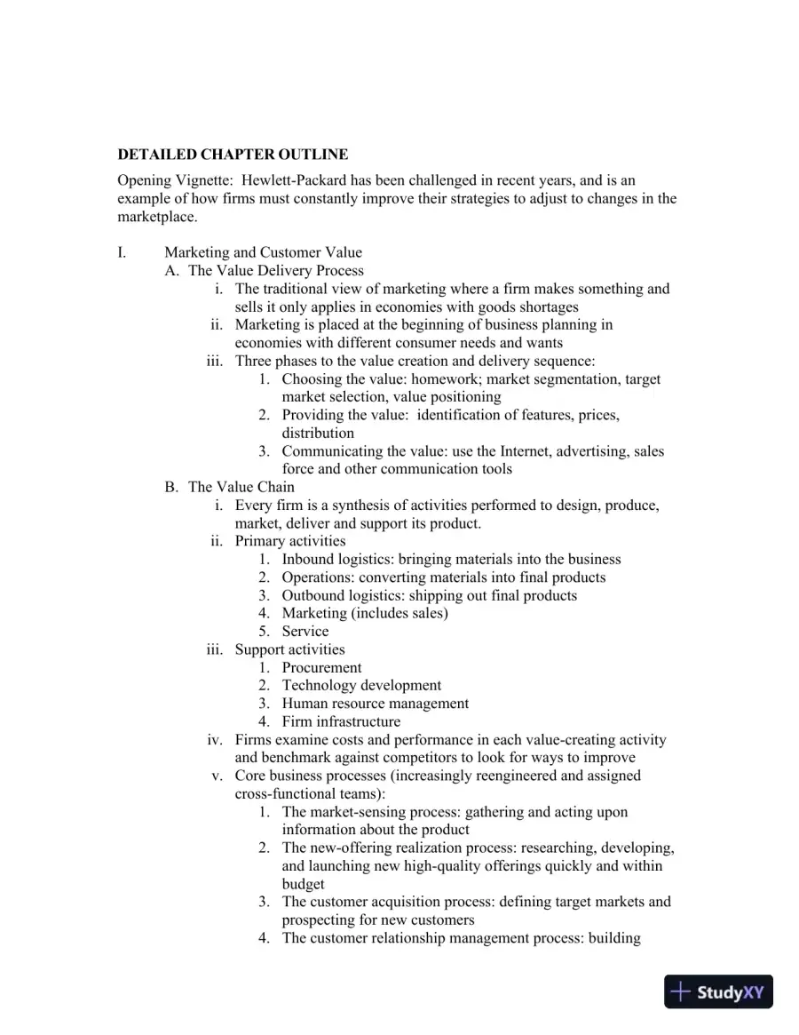 Class Notes for Framework for Marketing Management, 6th Edition, page 12