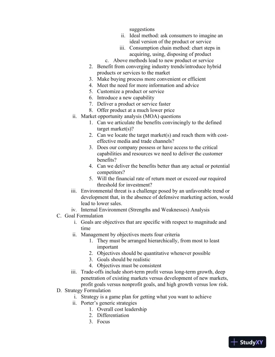 Class Notes for Framework for Marketing Management, 6th Edition, page 15