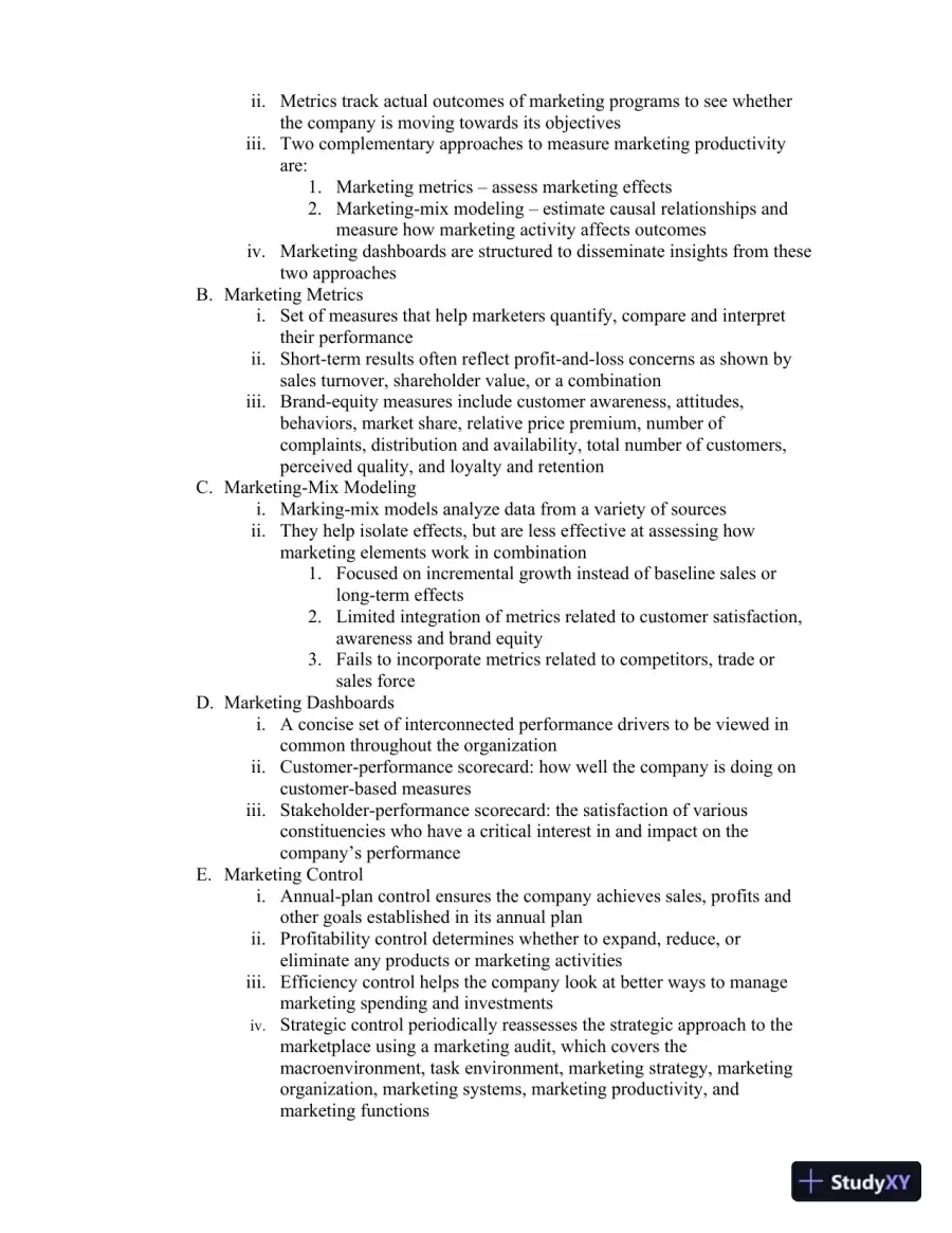 Class Notes for Framework for Marketing Management, 6th Edition, page 17