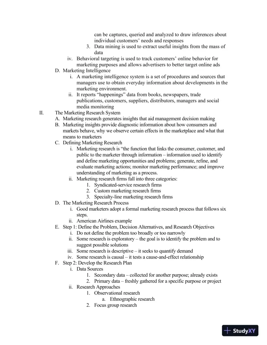 Class Notes for Framework for Marketing Management, 6th Edition, page 21