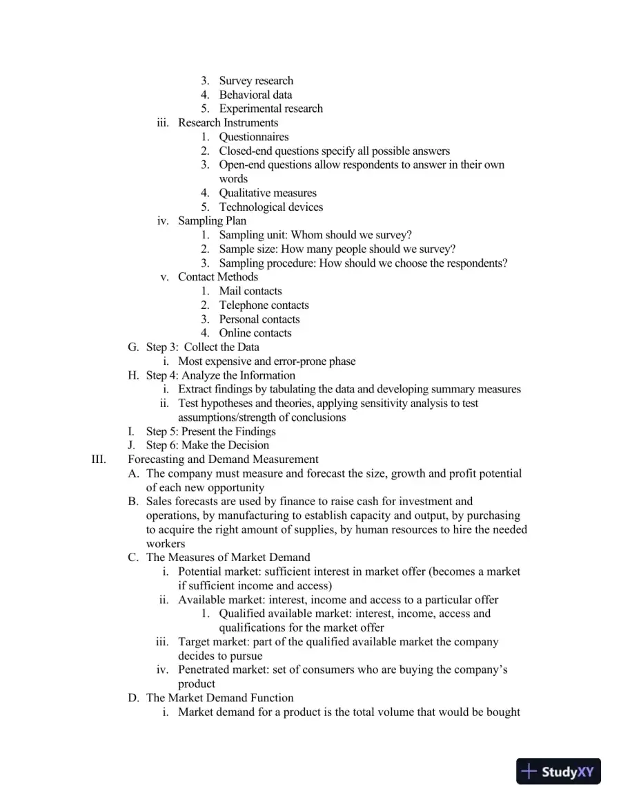 Class Notes for Framework for Marketing Management, 6th Edition, page 22
