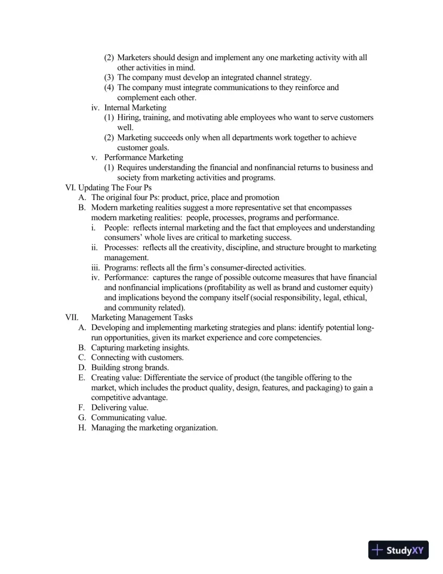 Class Notes for Framework for Marketing Management, 6th Edition, page 9
