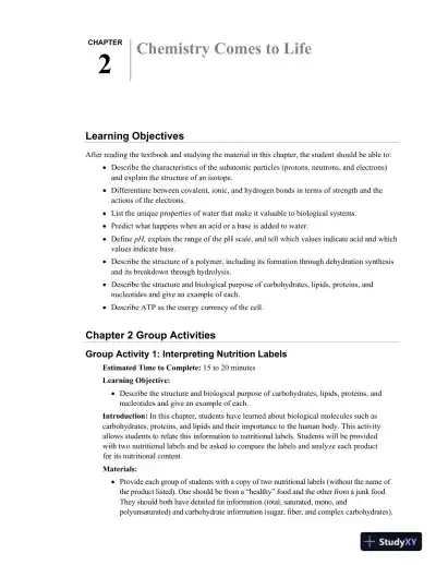 Revision Notes for Biology of Humans Concepts, Applications, and Issues, 6th Edition - Page 11 preview image