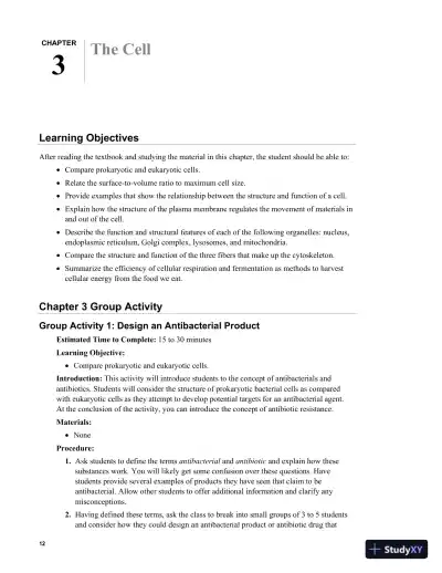 Revision Notes for Biology of Humans Concepts, Applications, and Issues, 6th Edition - Page 16 preview image