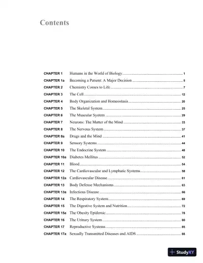 Revision Notes for Biology of Humans Concepts, Applications, and Issues, 6th Edition - Page 3 preview image