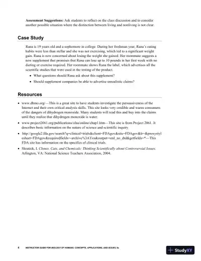 Revision Notes for Biology of Humans Concepts, Applications, and Issues, 6th Edition - Page 8 preview image