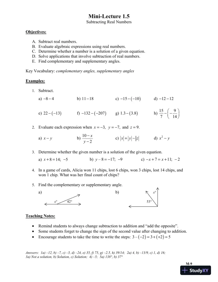Solution Manual for Algebra: A Combined Approach, 6th Edition, page 14