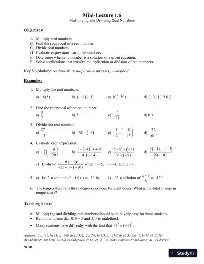 Solution Manual for Algebra: A Combined Approach, 6th Edition - Page 15 preview image