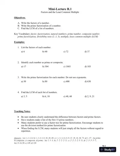 Solution Manual for Algebra: A Combined Approach, 6th Edition - Page 6 preview image