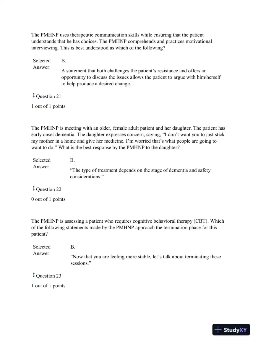 NURS6640 Mental Health Final Exam With Answers (75 Solved Questions), page 8