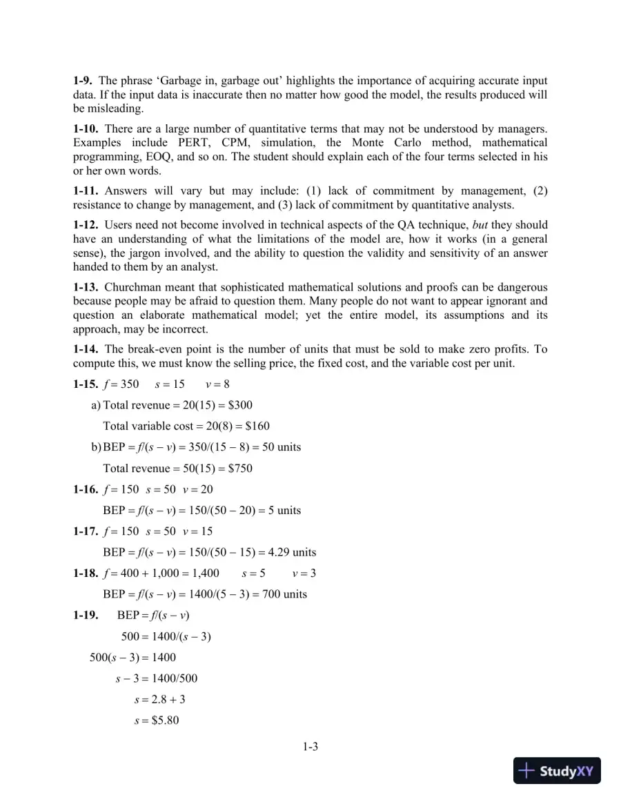 Quantitative Analysis for Management, Global 13th Edition Solution Manual, page 4