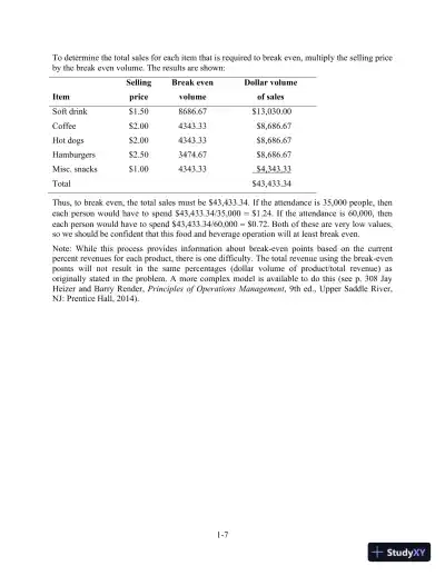 Quantitative Analysis for Management, Global 13th Edition Solution Manual - Page 8 preview image
