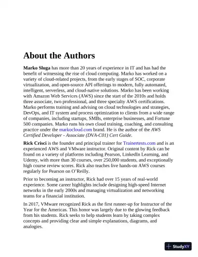 AWS Certified SysOps Administrator - Associate SOA-C02 Exam Cram (2022) - Page 23 preview image