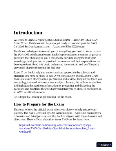 AWS Certified SysOps Administrator - Associate SOA-C02 Exam Cram (2022) - Page 30 preview image