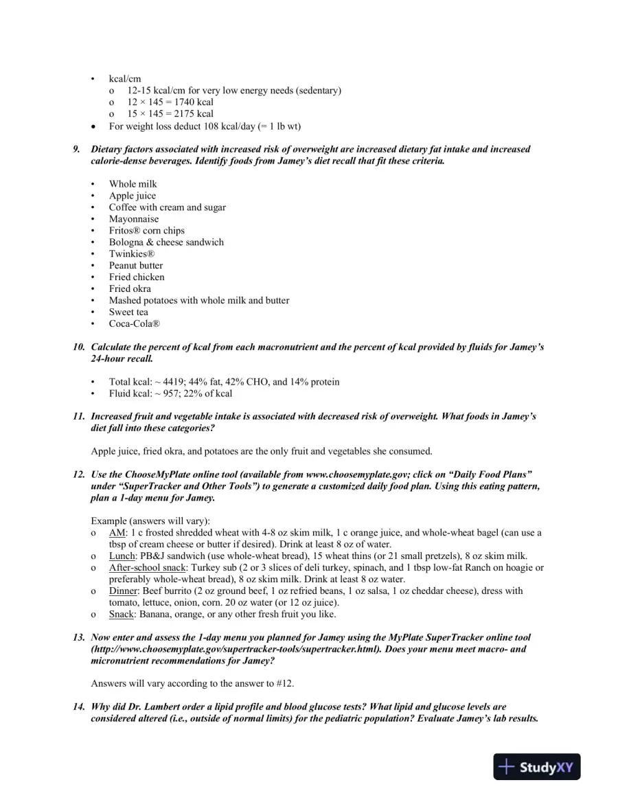 Medical Nutrition Therapy: A Case-Study Approach , 5th Edition Solution Manual, page 5