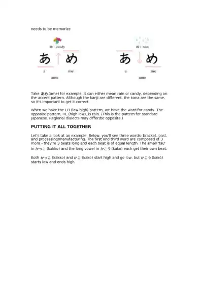 MORA AND KANA Accent Intonation - Page 3 preview image