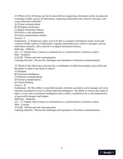 Test Bank for Business Communication Today, 15th Edition - Page 12 preview image