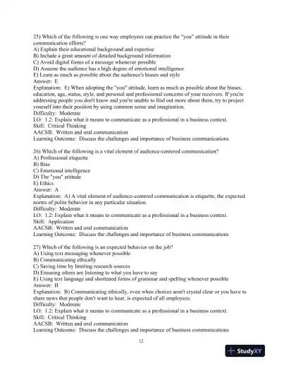 Test Bank for Business Communication Today, 15th Edition - Page 14 preview image